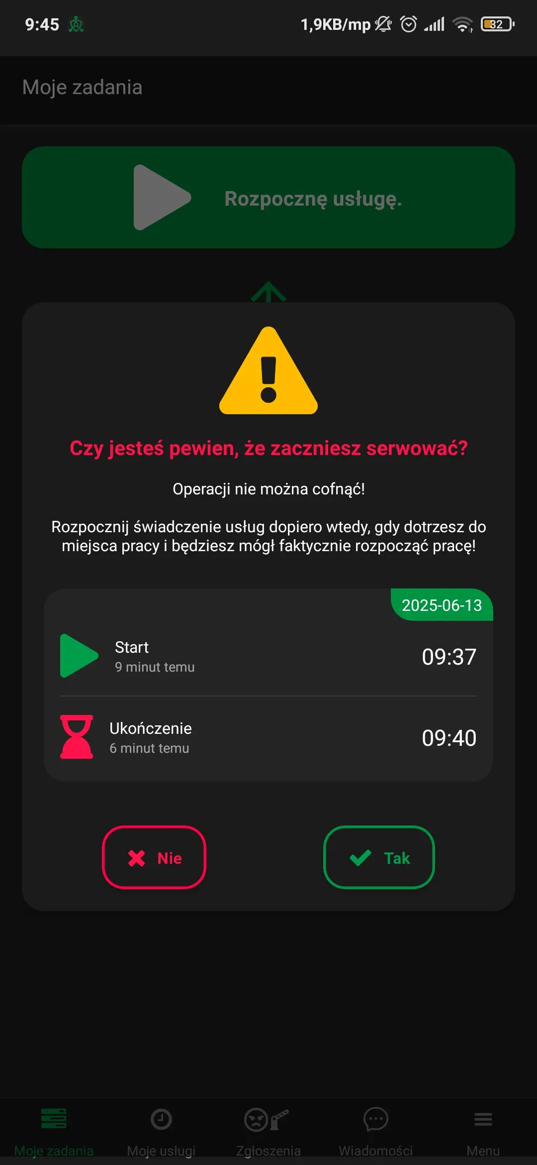 Rozpocznij patrol – mobilna aplikacja systemu kontroli patrolów Trinity Guard